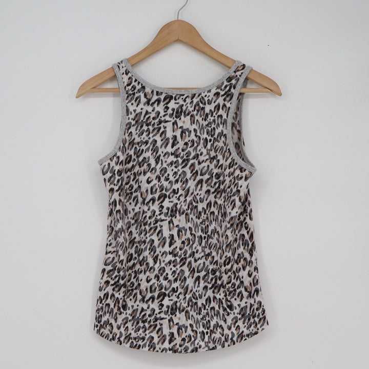 Live Love Lounge Karen Neuburger Leopard Print Tank Top Gray Small