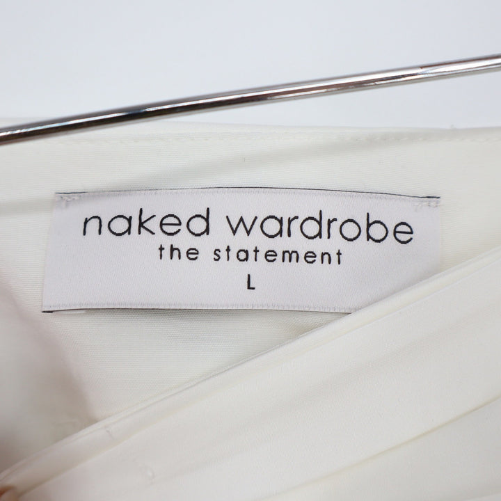 Naked Wardrobe The Statement White Sequin Floral Mini Skirt L