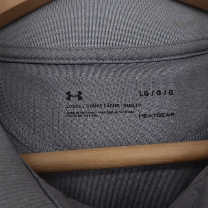 Under Armour Mens Gray Big Rack Spirits HeatGear Polo Shirt Large