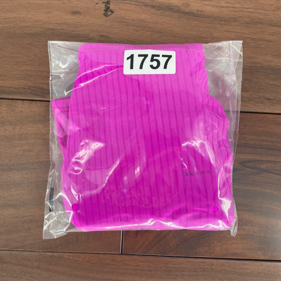 Lulus Ribbed High Waisted Bikini Bottoms Fuchsia Pink Size M