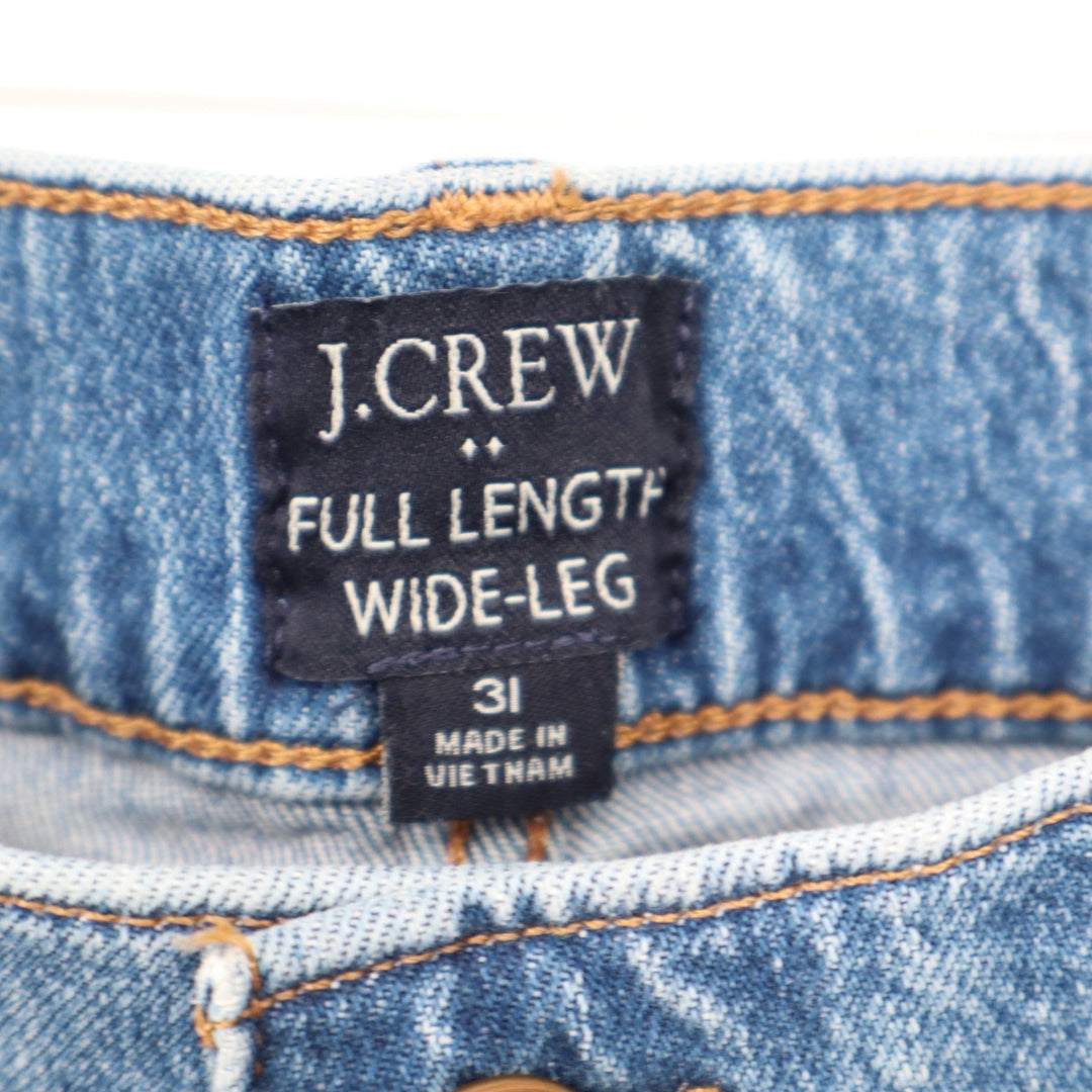 J.Crew Full Length Wide-Leg Jeans Medium Wash Blue High Rise Denim Size 31