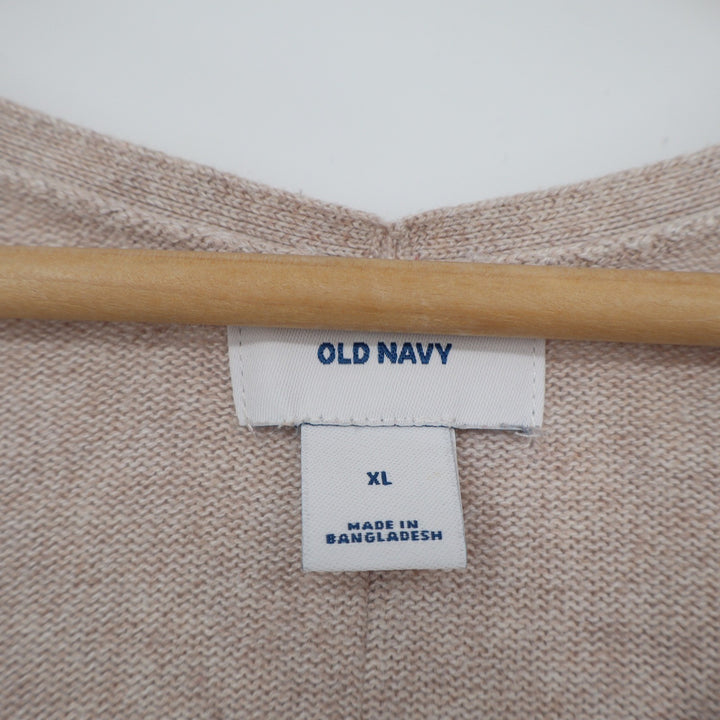 Old Navy Womens XL Oatmeal Heather V-Neck High-Low Knit Sweater