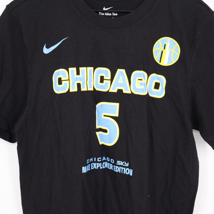 Nike Chicago Sky Angel Reese 5 Explorer Edition Black Cotton T-Shirt Mens Small