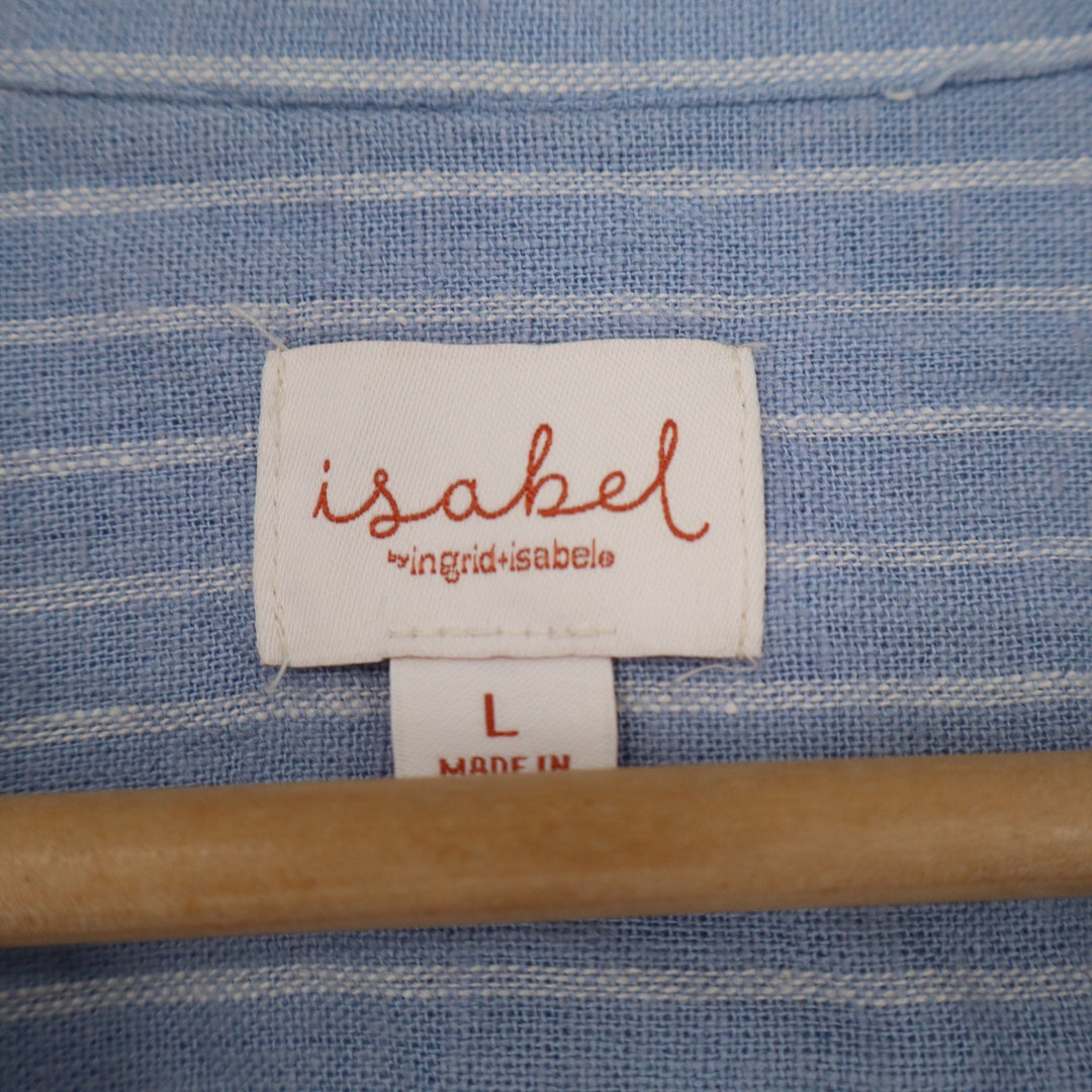 Isabel by Ingrid & Isabel Blue White Striped Linen Blend Maternity Tunic Large