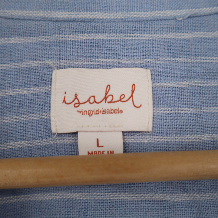Isabel by Ingrid & Isabel Blue White Striped Linen Blend Maternity Tunic Large