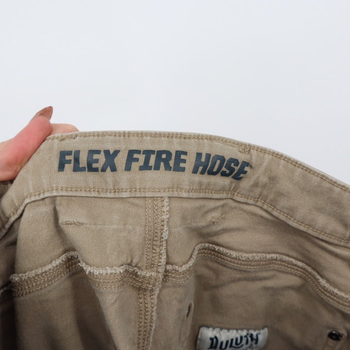 Duluth Trading Carpenter Pants Mens 32X32 Khaki Cotton Stretch Cargo Pockets