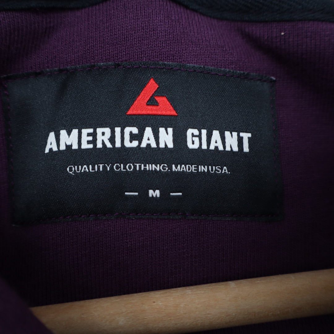American Giant Classic Hoodie Mens Medium Blackberry Wine Cotton Fleece Lined