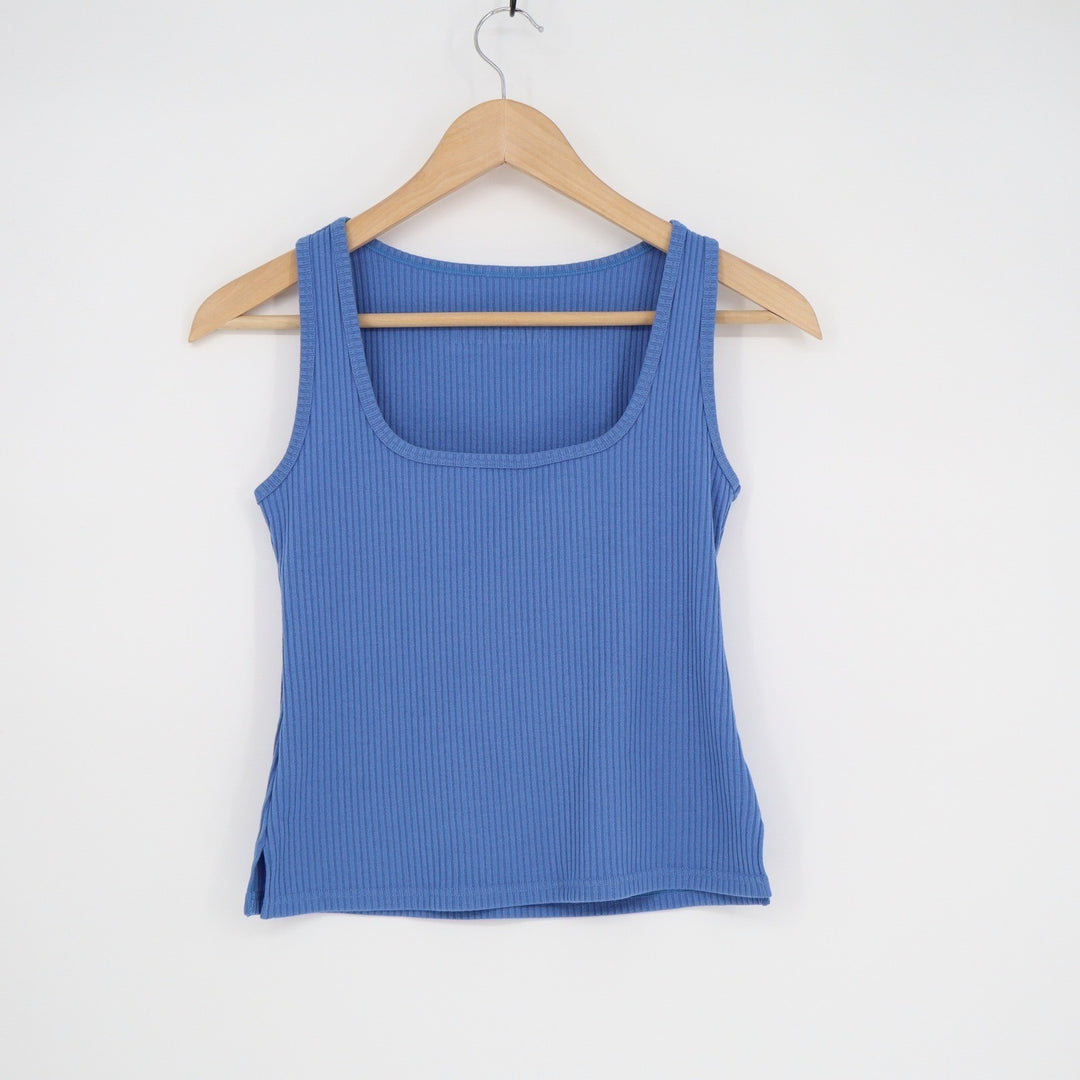 Savage X Fenty Womens Ribbed Scoop Neck Tank Top Blue XS AV785