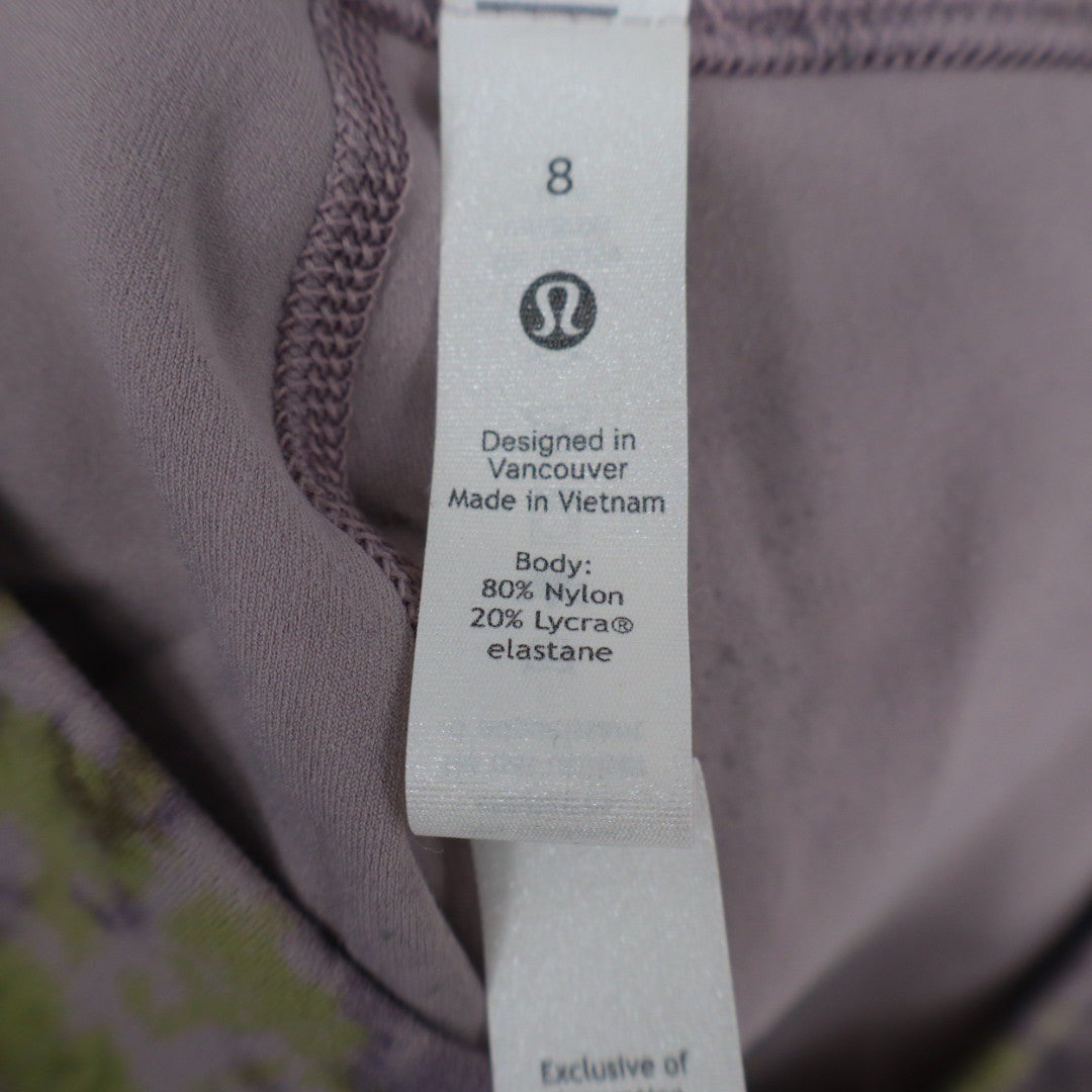 Lululemon Align Tie Dye Crop Leggings Size 8 Purple Green Athleisure