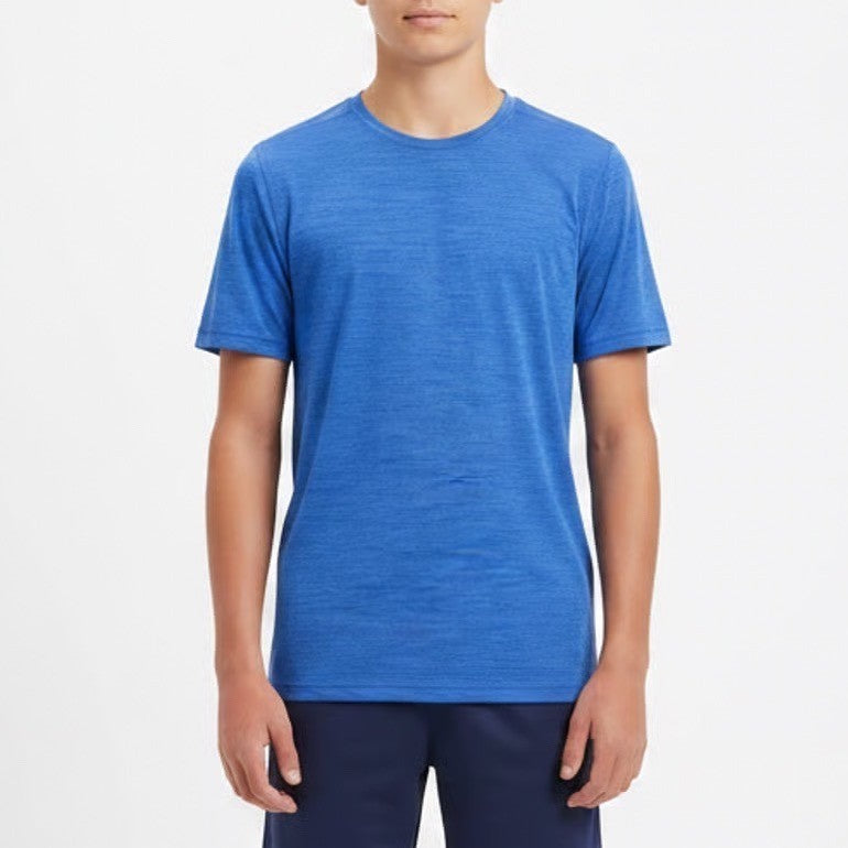 DSG Boys Movement Tee Team Royal Blue Heather Performance Shirt Size L 14-16