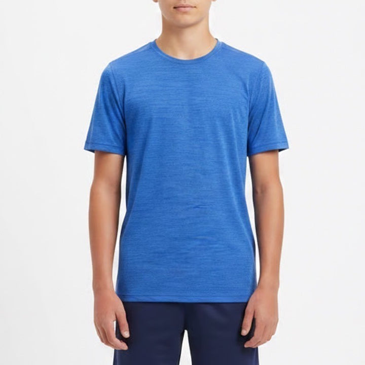 DSG Boys Movement Tee Team Royal Blue Heather Performance Shirt Size L 14-16