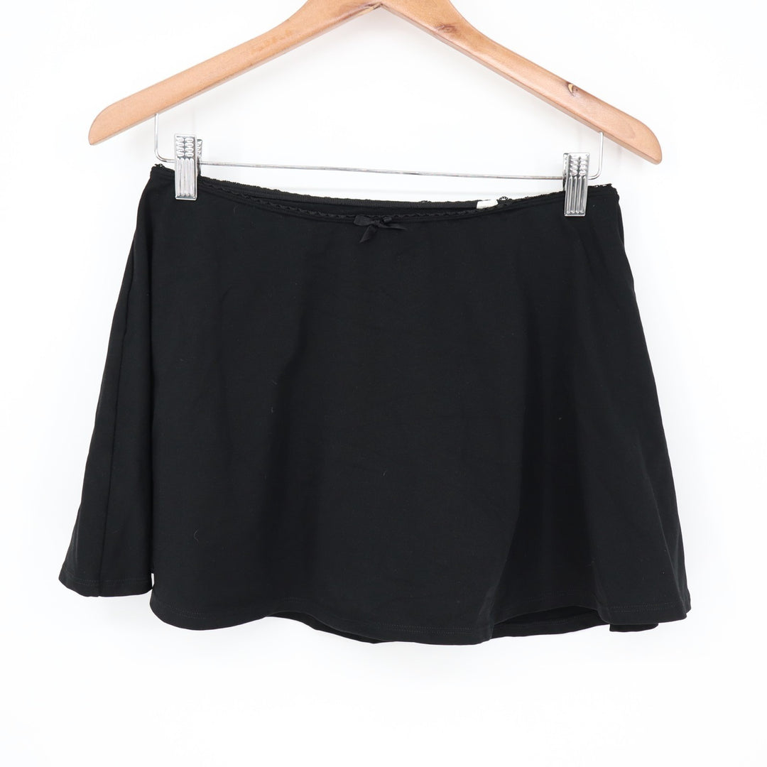 Wild Fable Seamless Mini Skort Women's Medium Black Stretch Nylon Lace Trim