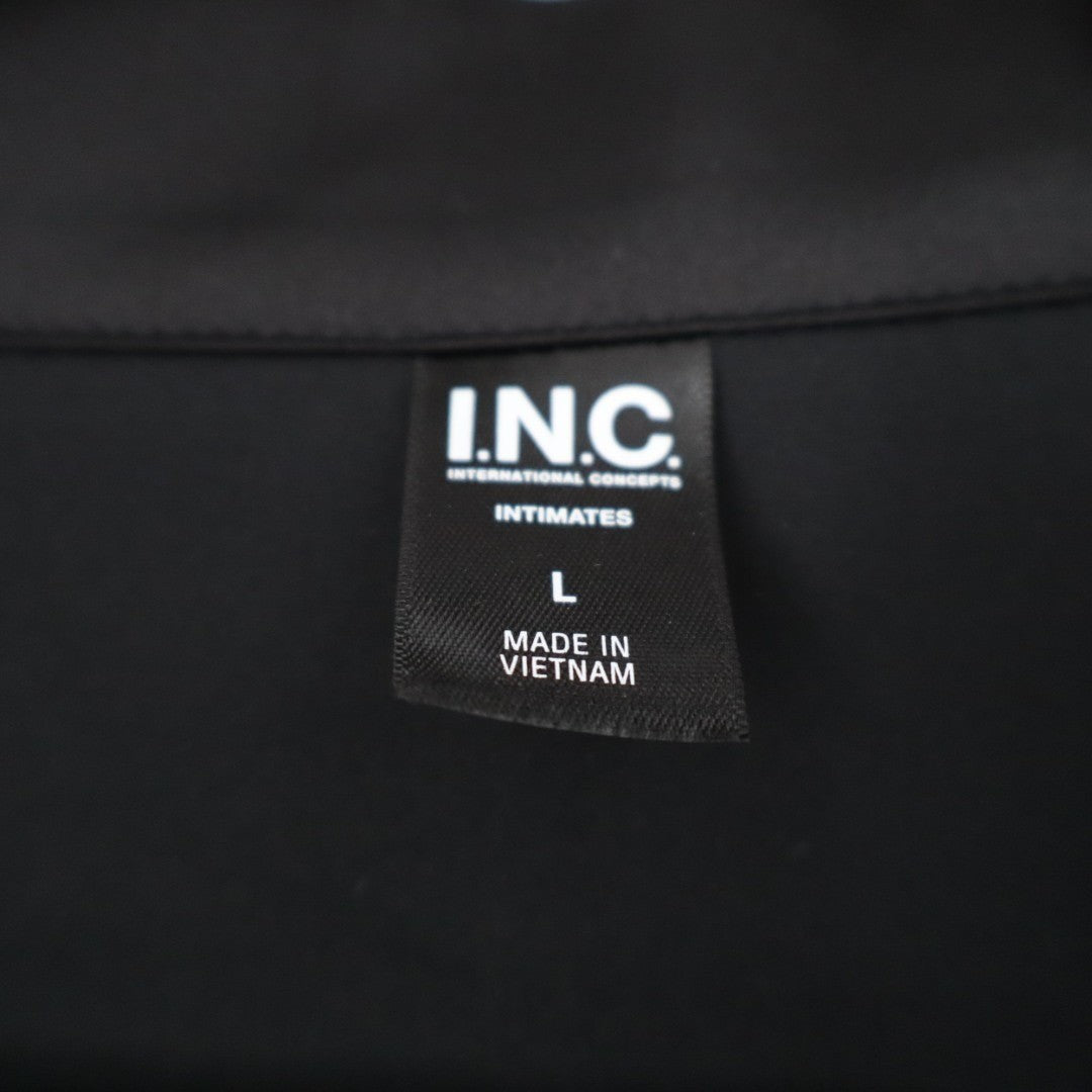 I.N.C International Concepts Intimates Pajama Shirt Womens L Black Notch Collar