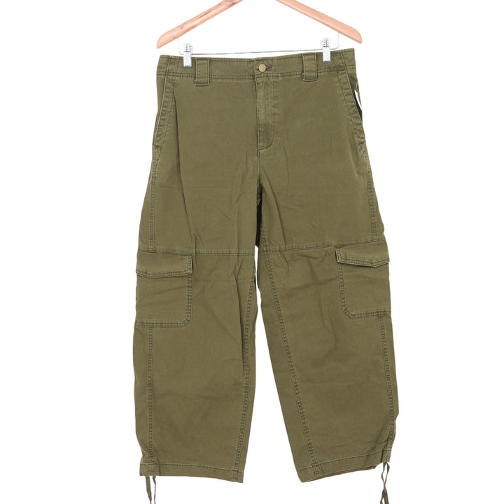 Old Navy Cargo Pants Womens L Wide Leg Olive Green Utility Drawstring Excellent