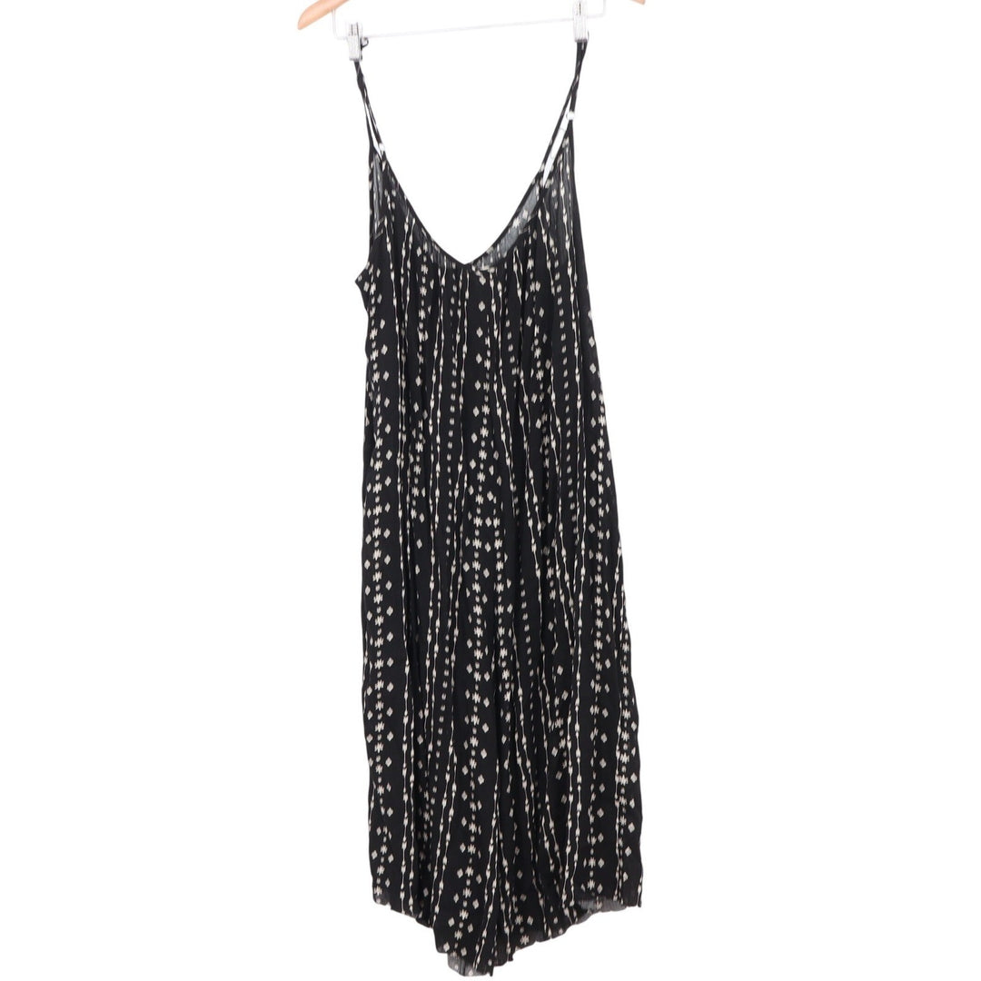Hem & Thread Black White Geometric Print Spaghetti Strap Romper L4777 Small