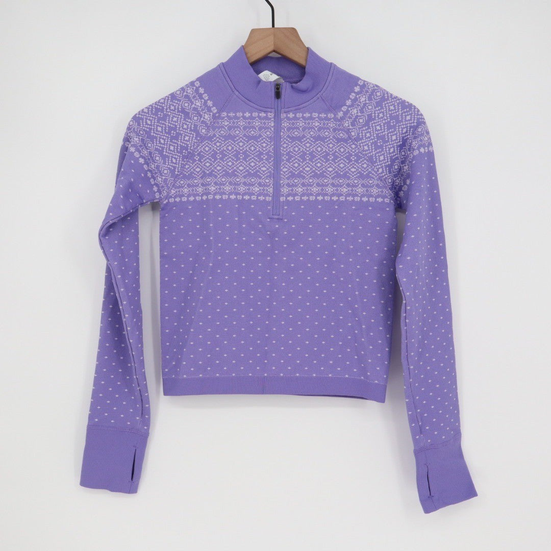 DSG Momentum Seamless Frozen Purple Fair Isle Quarter Zip Pullover Women S