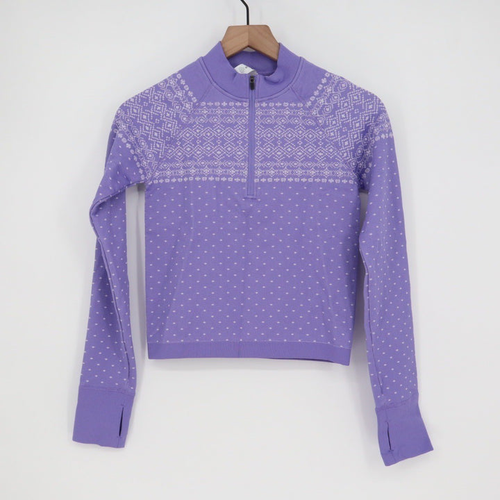 DSG Momentum Seamless Frozen Purple Fair Isle Quarter Zip Pullover Women S