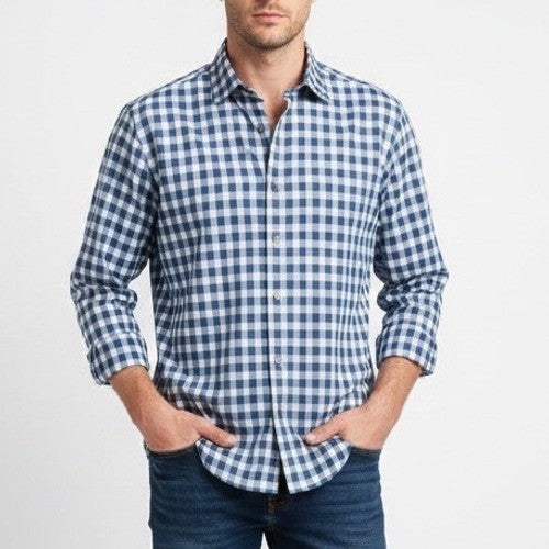 Rodd & Gunn Fit Gingham Check Long Sleeve Button Up Shirt XL Woven in Italy