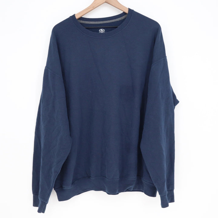 Athletic Works Mens 2XL Navy Blue Crewneck Sweatshirt Solid Fleece
