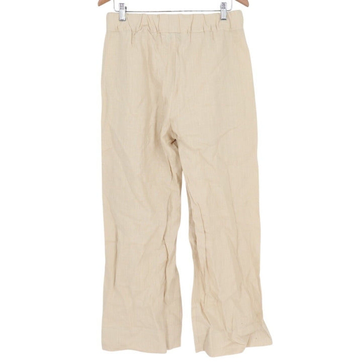 American Giant Pants Womens Medium Beige Linen Wide Leg Made In USA