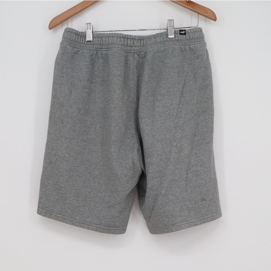 Puma Mens Fleece Lounge Shorts Heather Gray Size M Drawstring Pockets