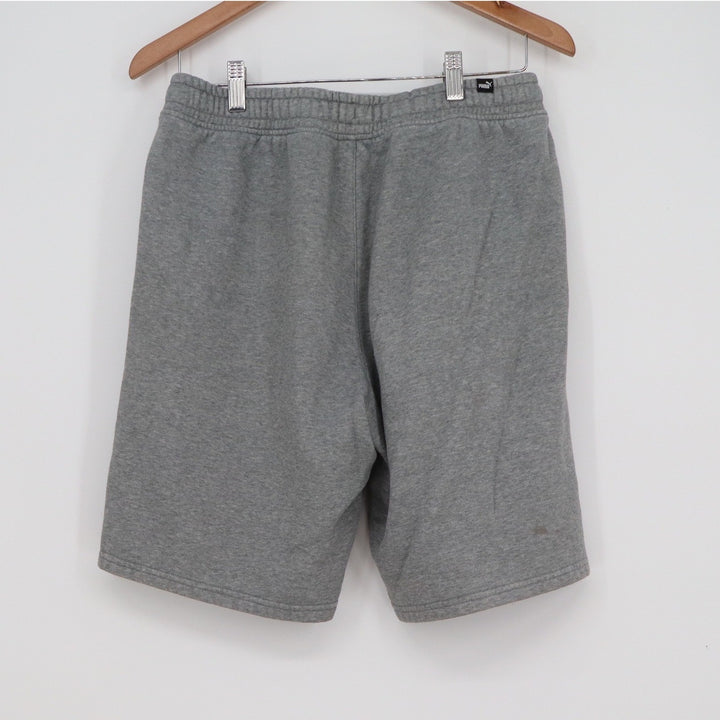 Puma Mens Fleece Lounge Shorts Heather Gray Size M Drawstring Pockets