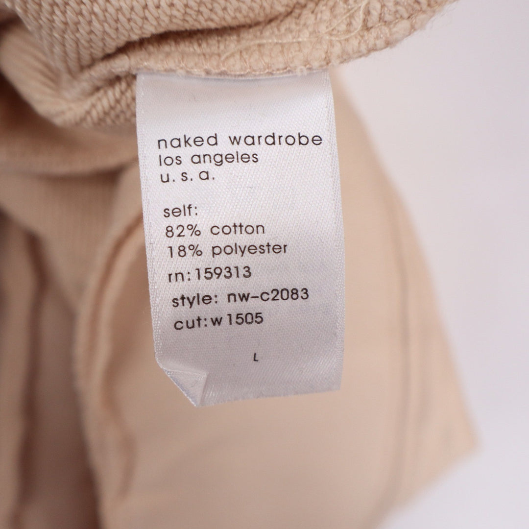 Naked Wardrobe Tan Beige Sweatshirt Sweatpants Set Large Loungewear