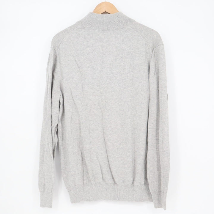 Vineyard Vines Sweater Mens Large Gray Quarter-Zip Mock Neck Long Sleeve Ribbed