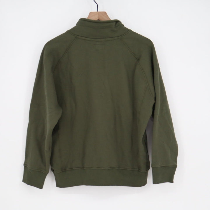 American Giant Midweight Sweatshirt Womens S Olive Fleece Half Zip Raglan Sleeve