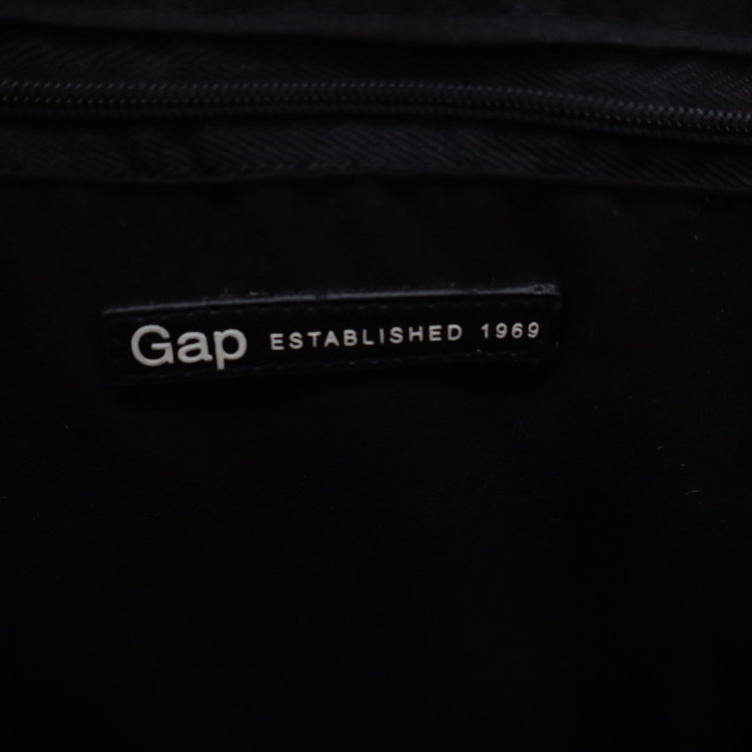 Gap Striped Straw Tote Bag Black Beige Woven Paper Beach Shoulder Bag