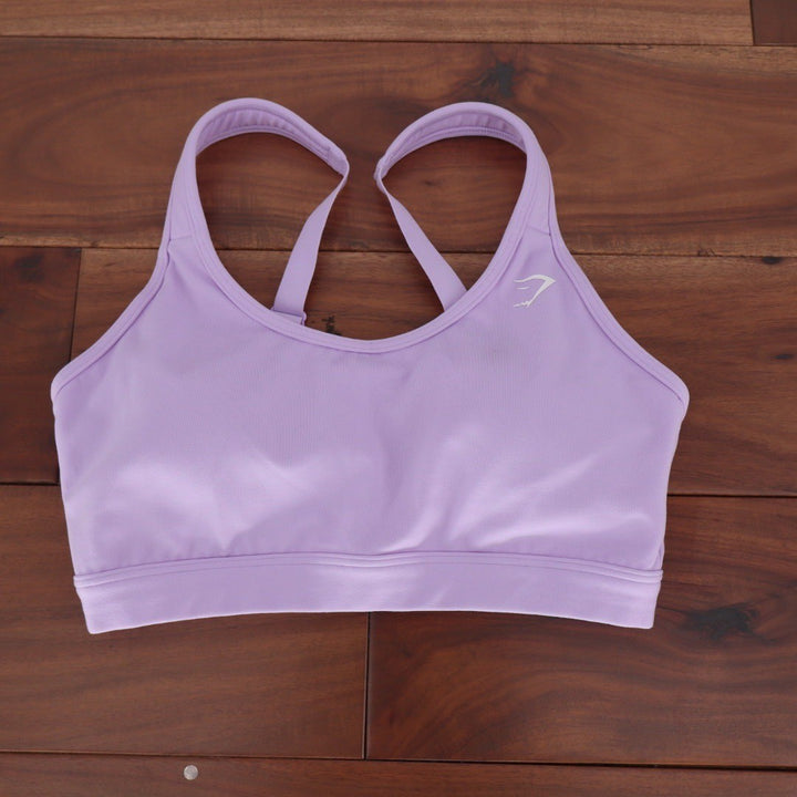 Gymshark Lilac Sports Bra XS Athletic Workout Fitness Cross Strap