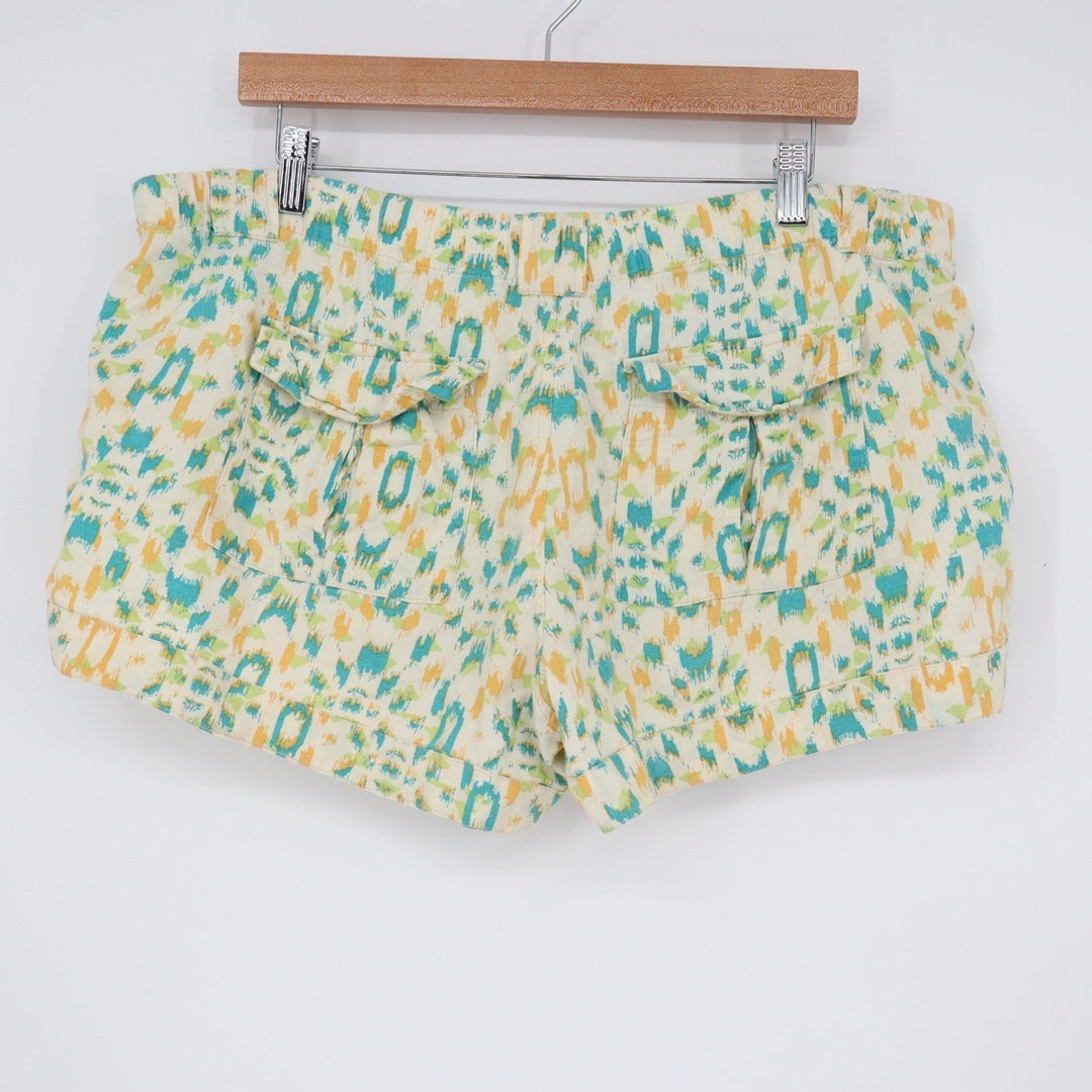 Mossimo Supply Co Womens Multicolor Ikat Utility Shorts Size 13 Elastic Waist