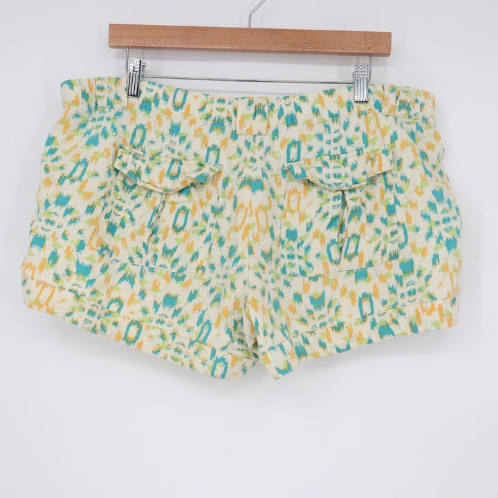 Mossimo Supply Co Womens Multicolor Ikat Utility Shorts Size 13 Elastic Waist