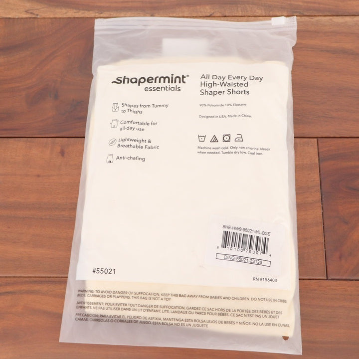 Shapermint Essentials All Day Every Day High Waisted Shaper Shorts M/L Beige