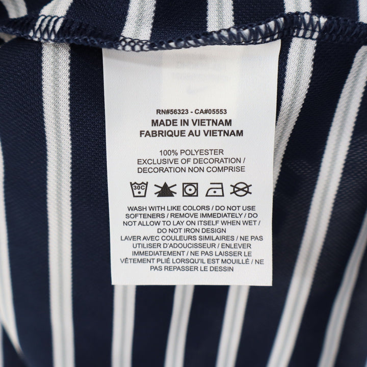 Nike Golf Mens Dri-FIT Striped Polo Shirt Navy Blue White DH0835-451 Small NWT