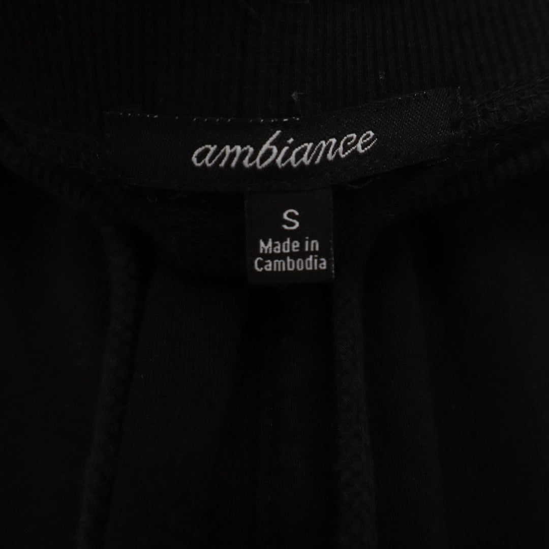Ambiance Womens Black Jogger Sweatpants Drawstring Elastic Waist Pockets Size S