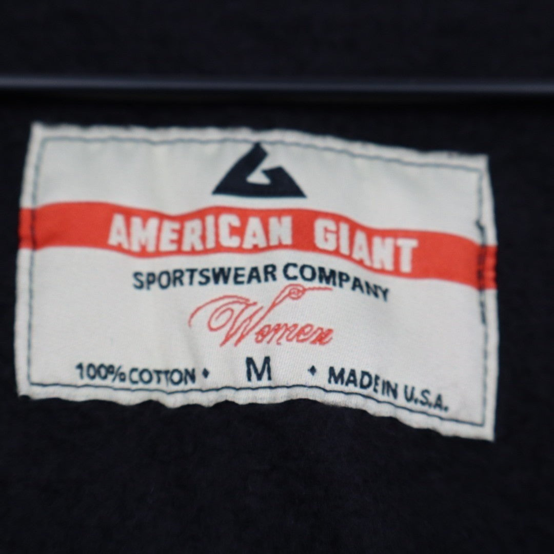 American Giant Hoodie Womens Medium Black Full Zip Cotton Sherpa Lined Outdoor