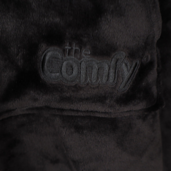 The Comfy Quarter Zip Wearable Blanket Hoodie Black Oversized Plush Fleece OS
