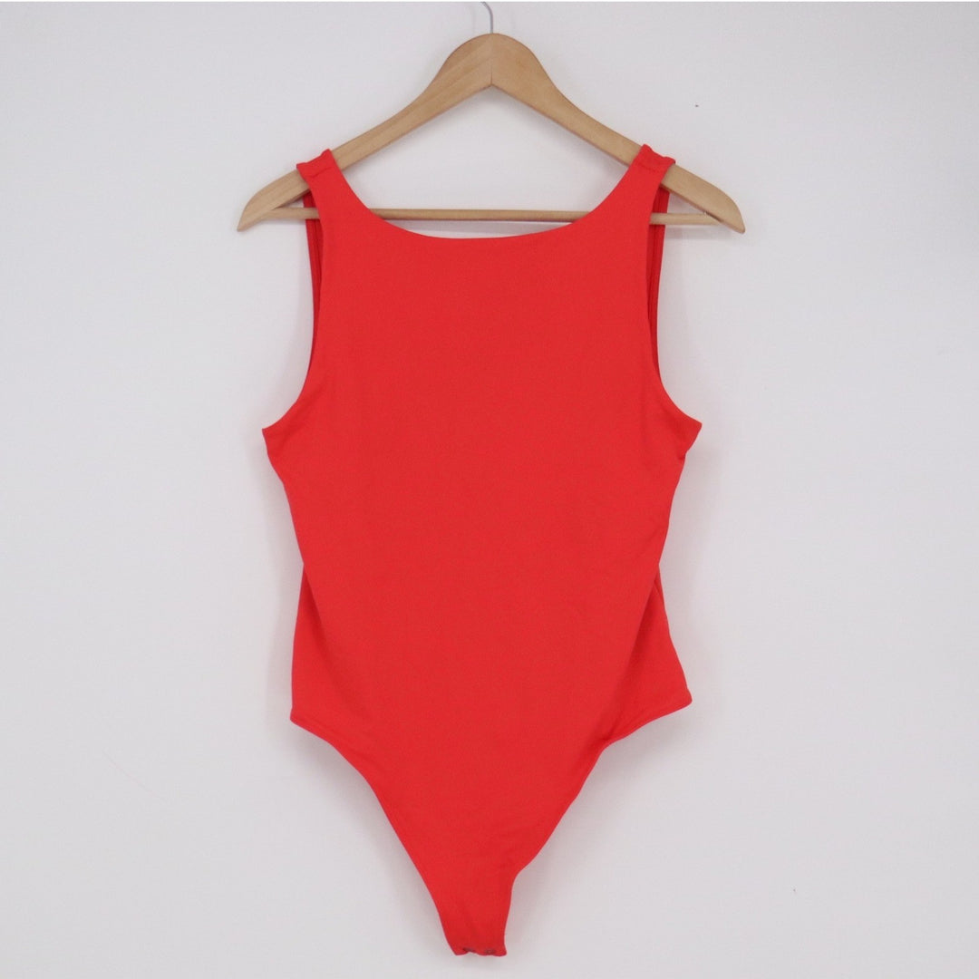 Aeropostale Seriously Soft Sculpt Bodysuit Red Sleeveless Scoop Back L