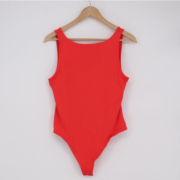 Aeropostale Seriously Soft Sculpt Bodysuit Red Sleeveless Scoop Back L