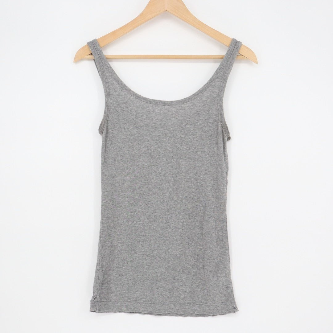 Banana Republic Tank Top Womens Small Gray Organic Cotton Stretch Scoop Neck