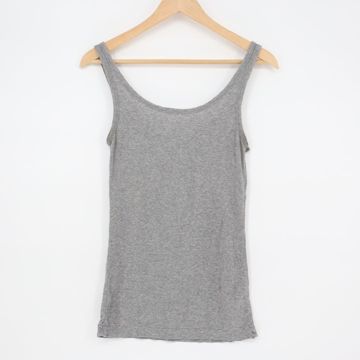 Banana Republic Tank Top Womens Small Gray Organic Cotton Stretch Scoop Neck