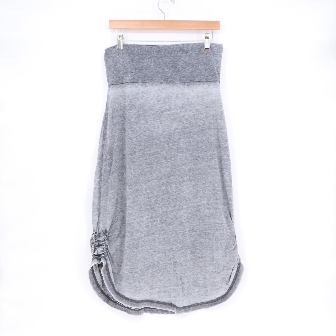 Luv 4 Anouka Skirt Womens Large Gray Cotton Elastic Waist Side Braided Round Hem