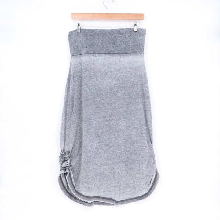Luv 4 Anouka Skirt Womens Large Gray Cotton Elastic Waist Side Braided Round Hem