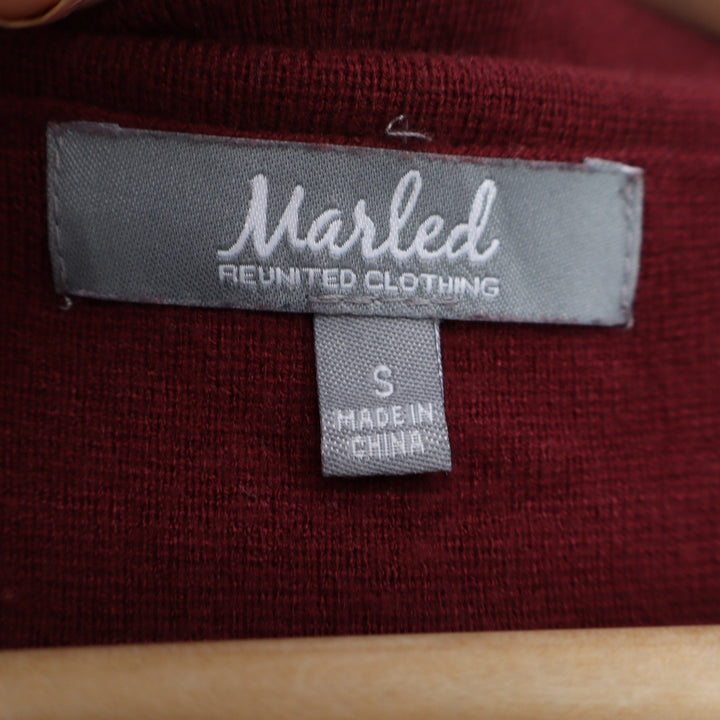 Marled Reunited Clothing Burgundy Double Breasted Knit Vest Small Sleeveless Top