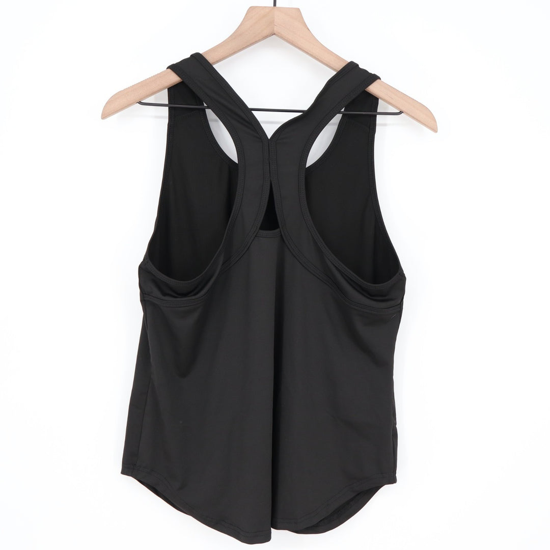 Tank Top Womens Large Black Stretch Racerback Round Neck Activewear Workout