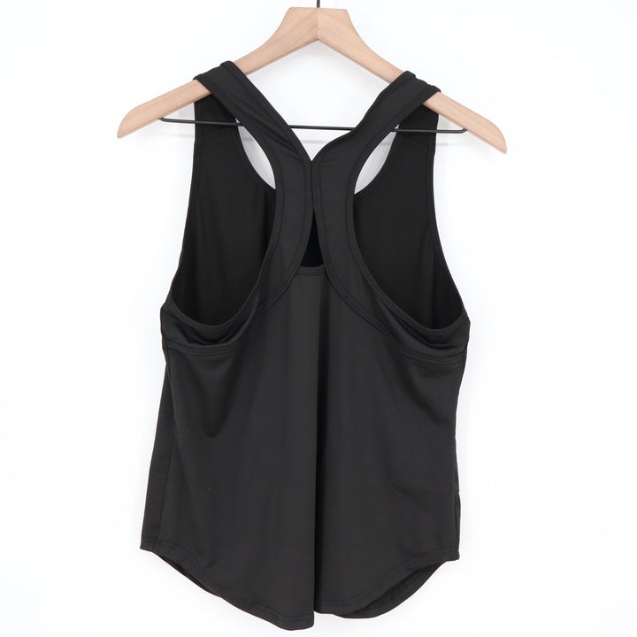 Tank Top Womens Large Black Stretch Racerback Round Neck Activewear Workout