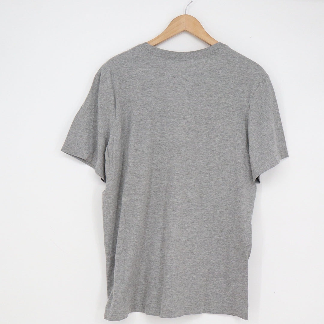 Nike Just Do It Graphic Tee Mens Large Gray Short Sleeve Cotton Blend T-Shirt