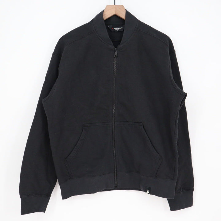 American Giant Full Zip Bomber Jacket Black Cotton Made in USA Mens Size S