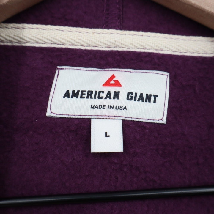 American Giant Midweight Hoodie Womens Large Blackberry Wine Fleece Lined Cotton